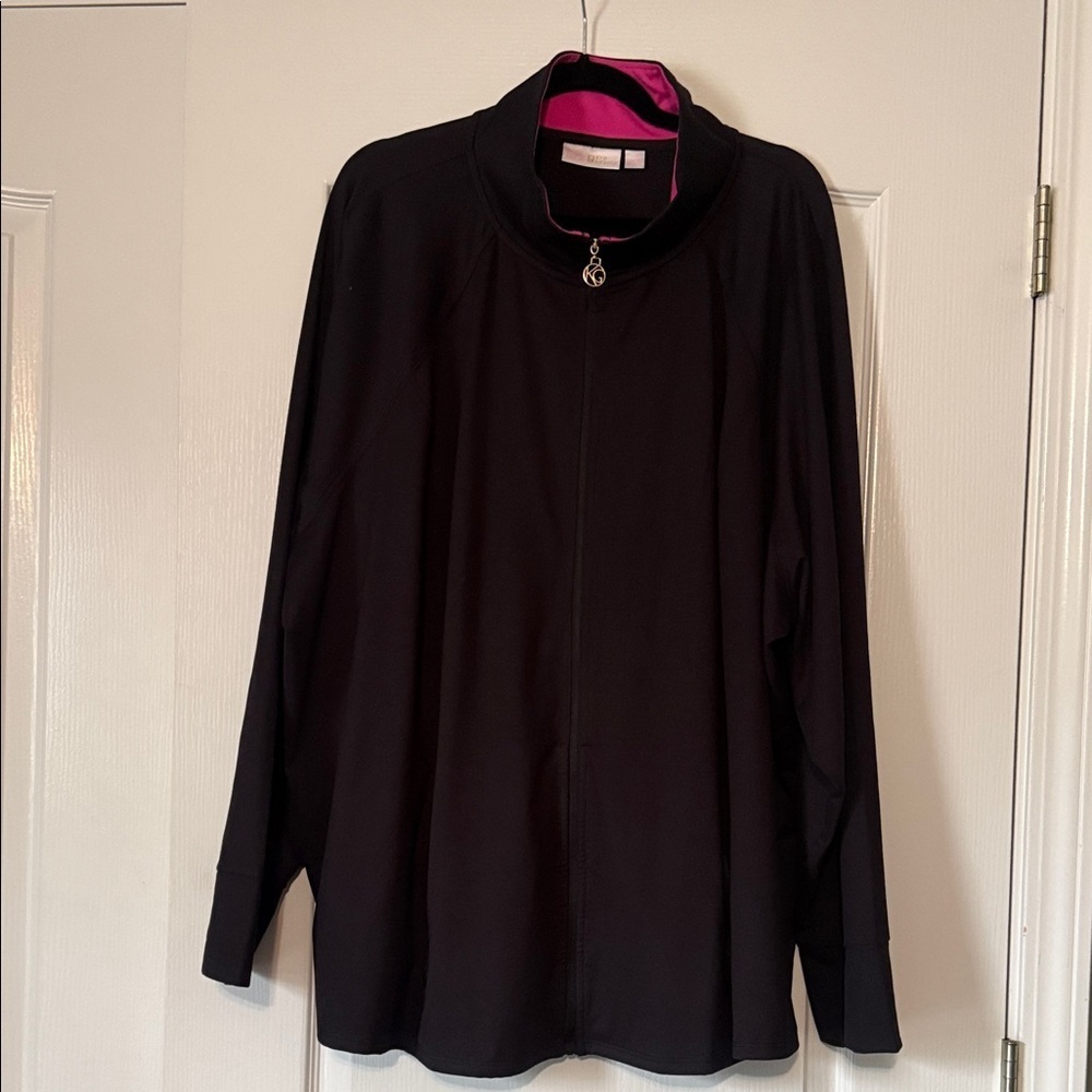 Belle by Kim Gravel Black Zip-Up Jacket Size 5X